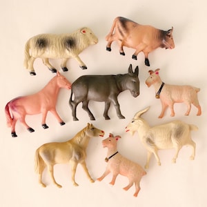 Vintage celluloid farm animals LOT