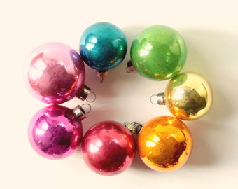 Vintage rainbow ornaments, Mixed lot, Mercury glass ornaments, Lot Vintage Mercury Glass balls, Christmas Ornaments