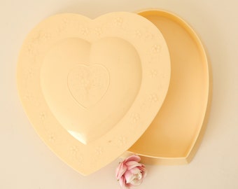 Vintage plastic chocolate heart box, Valentines heart box, Chocolate box