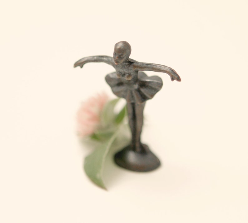Vintage miniature ballerina Bronze ballet statue Vintage ballerina figurine