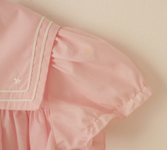 Vintage little girl sailor dress, Pink sailor dre… - image 2