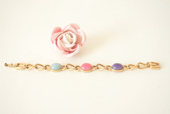Vintage Givenchy bracelet, Gold tone, Lucite cabo… - image 6