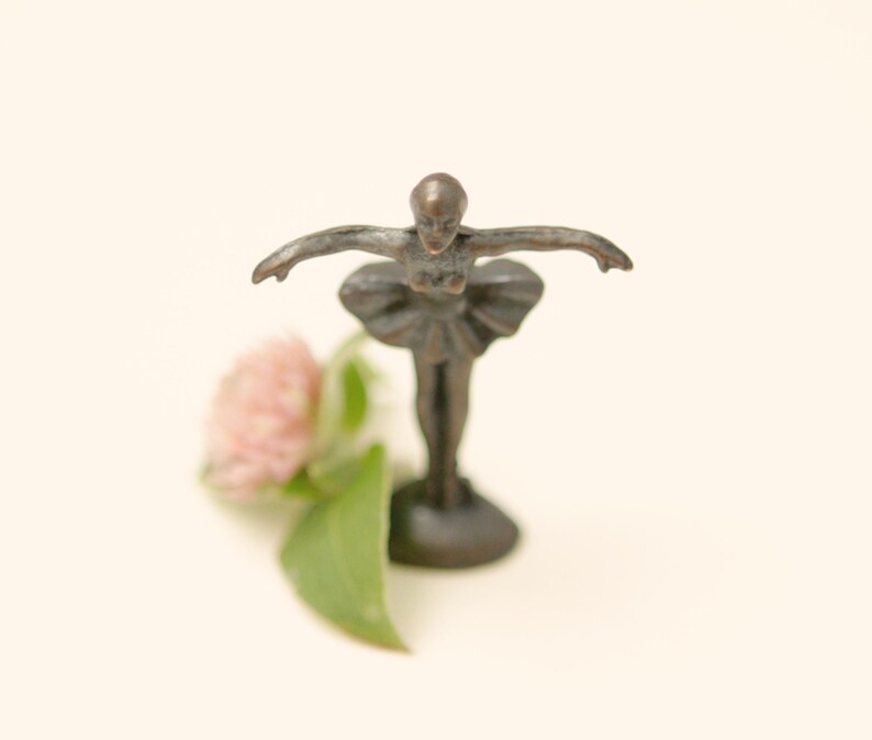 Vintage miniature ballerina Bronze ballet statue Vintage ballerina figurine