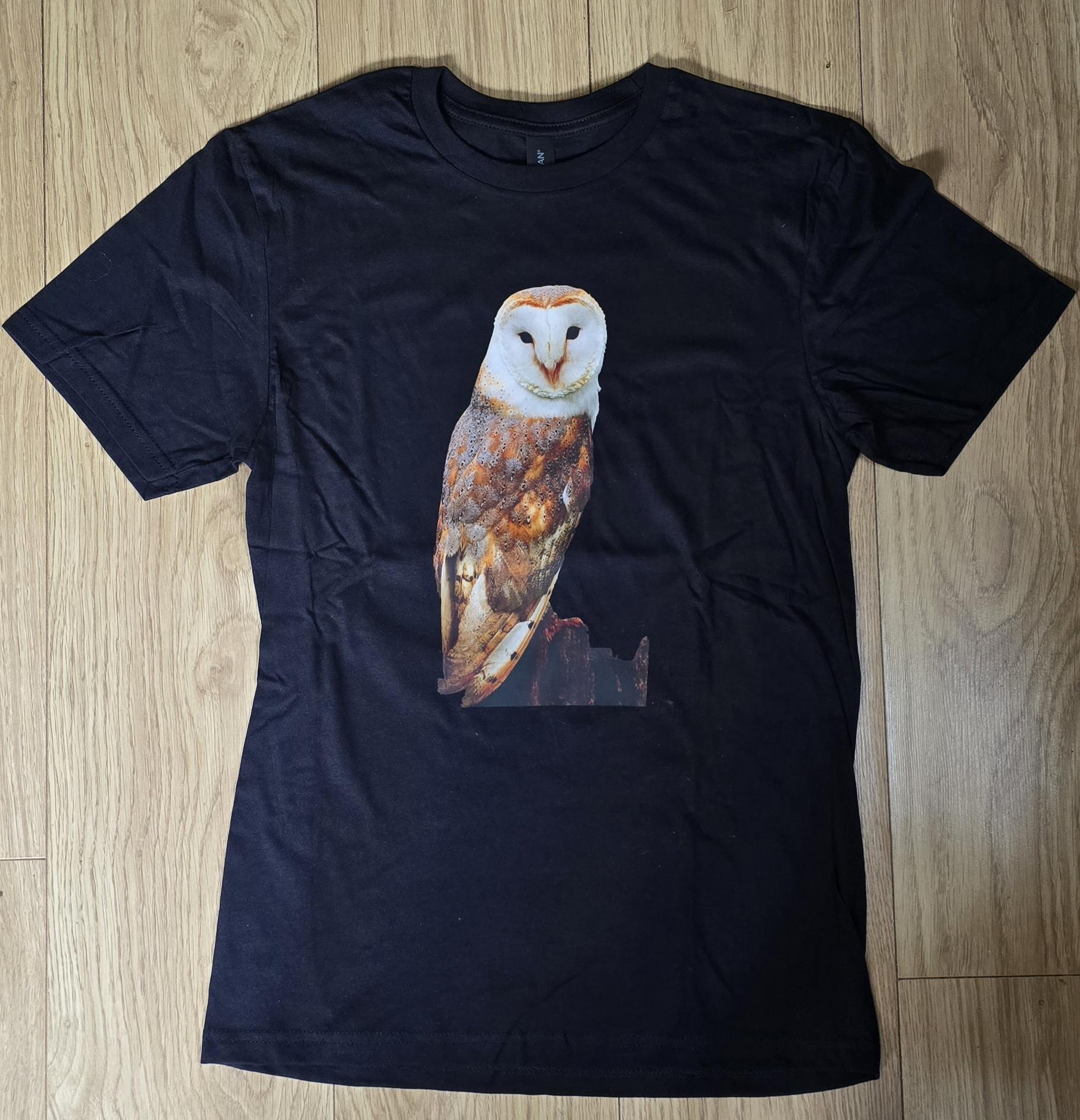 Barn Owl T-shirt, 100% Cotton Soft Touch, original Wildlife Photography, Unisex S, M ,L