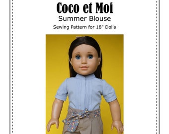 Short Sleeve Blouse PDF  | 18 inch doll sewing patterns