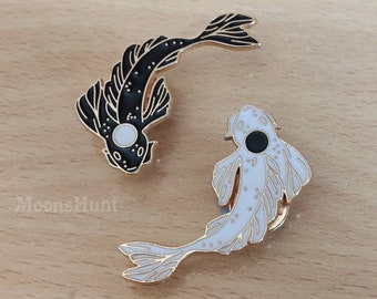 Yin Yang Koi Fish - Pin / Pendant / Bracelet BFF Set - Black White  Goldfish Pin Brooch, Tui and La, Spirit Oasis, Avatar the Last Airbender