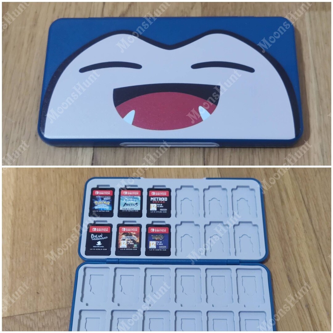 Pokemon Snorlax Nintendo Switch Game Card Storage Case Slate Magnetic ...