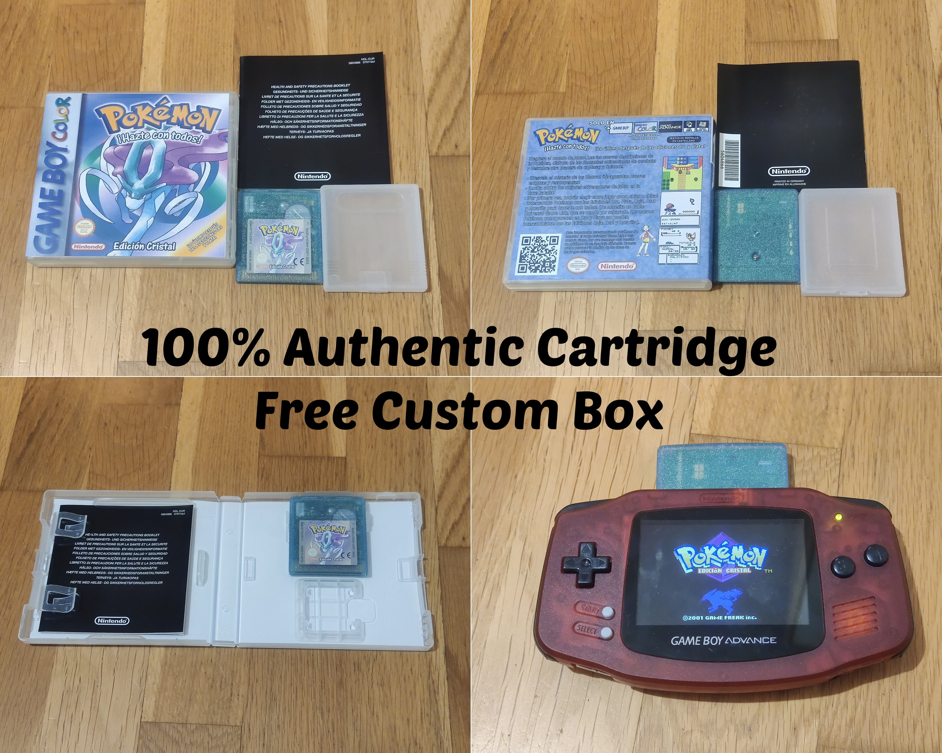 Pokémon Blue (GB), Crystal (GBC), FireRed (GBA), & Black 2 (DS) Versions -  real/fake? Purchased from various sellers on  : r/gameverifying