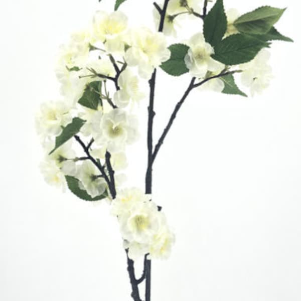 41" White Cherry Blossom Stem/flower/artificial flowers/floral arrangements/bouquets/brides/home decor