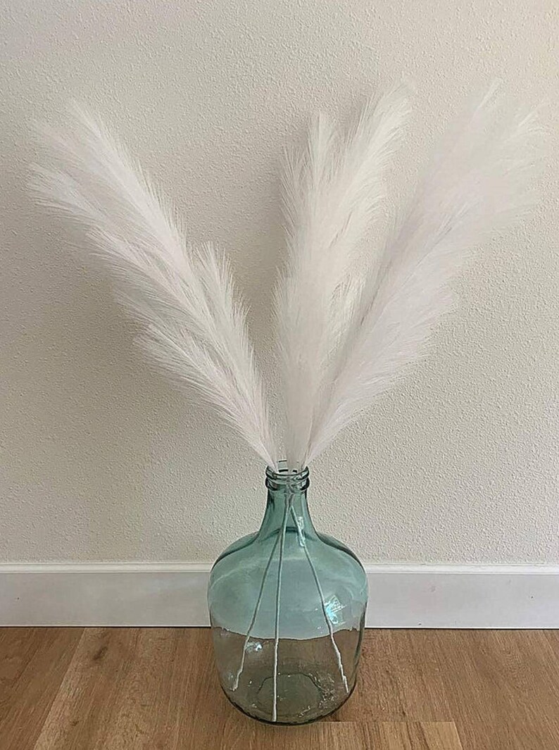 35 x 6pc Faux White Pampas Grass White Artificial Etsy
