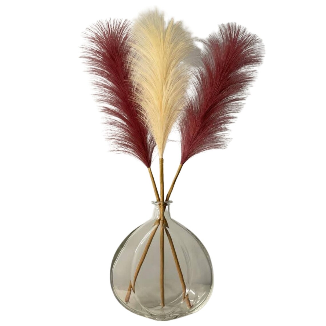 Faux Pampas Grass Arrangement With Vase Artificial Pampas Etsy