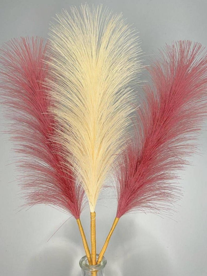 Faux Pampas Grass Arrangement With Vase Artificial Pampas Etsy Canada