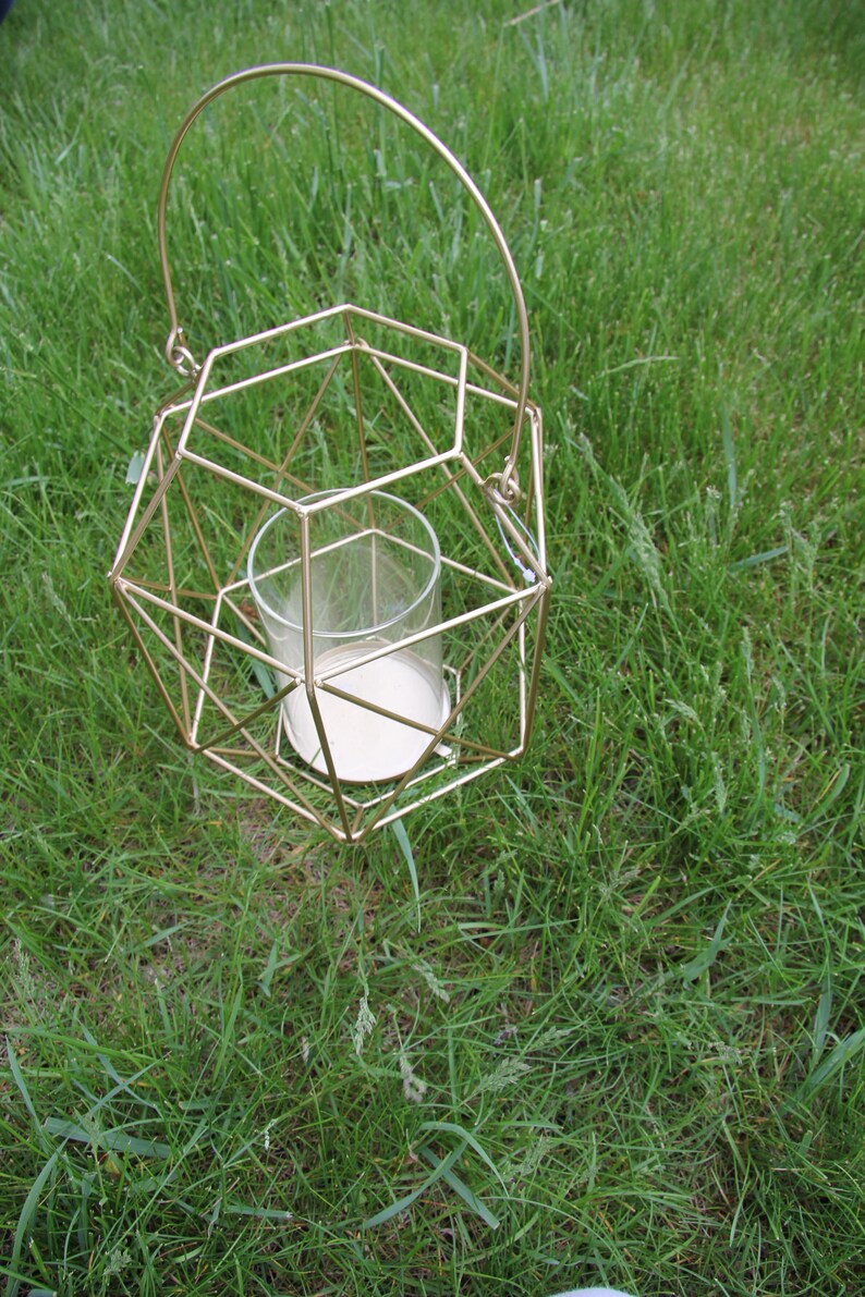 Gold Geometric Glassless Lantern/hanging lantern/party Etsy