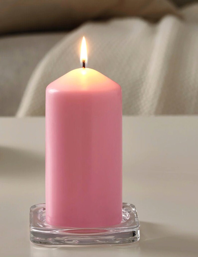 Pink Pillar Candle/Tall Pink Pillar Candles/Bulk Candles/Thick Etsy