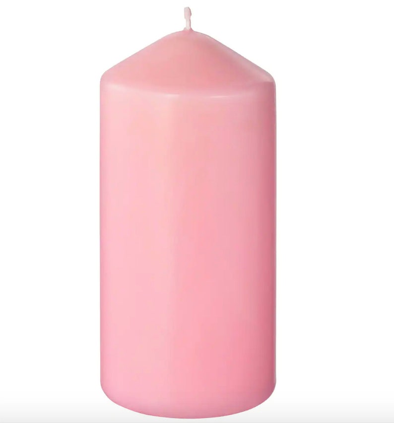 Pink Pillar Candle/Tall Pink Pillar Candles/Bulk Candles/Thick Etsy