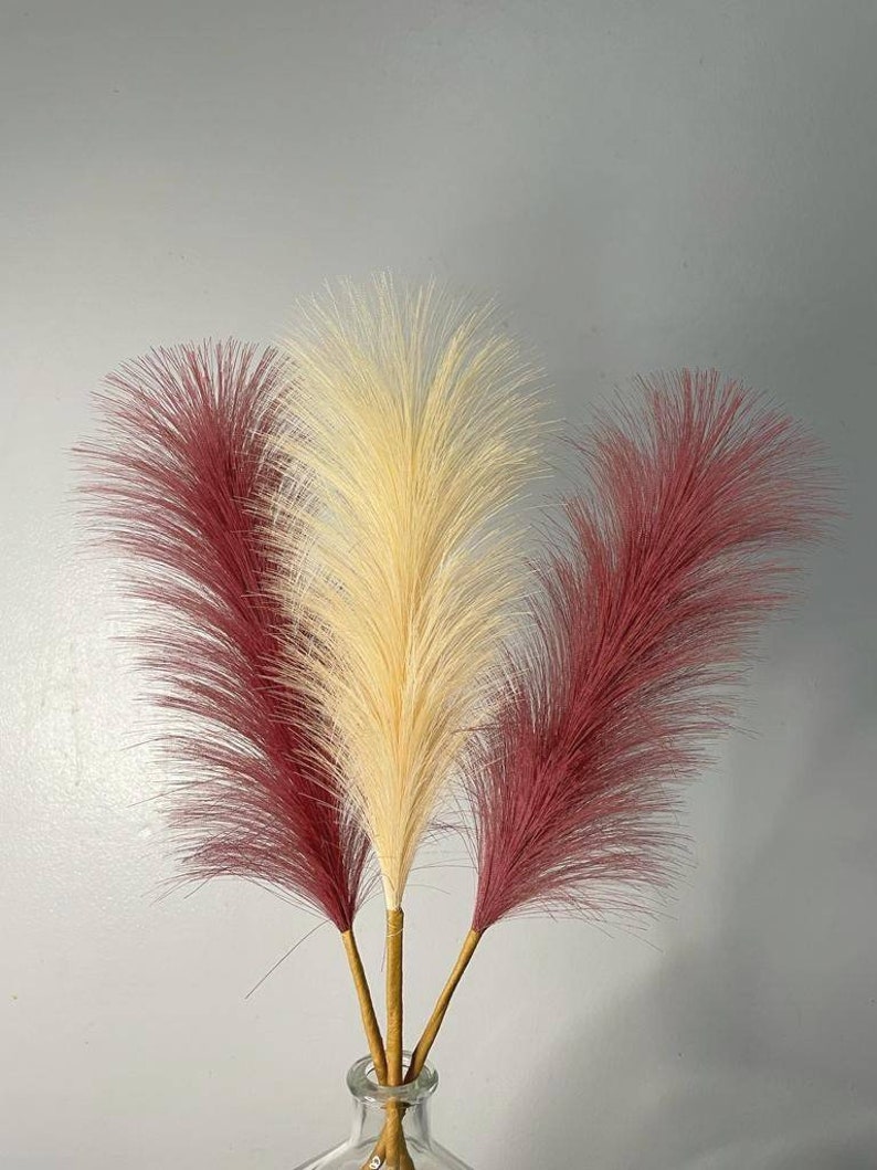 Faux Pampas Grass Arrangement With Vase Artificial Pampas Etsy Canada