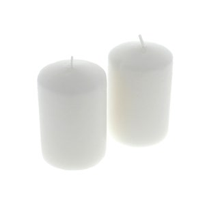 2pc White Thick Pillar Candles /Weddings Candles/Home Decor/3" Pillar Candles/ Pair of candles/ white theme decor/ table candles bulk