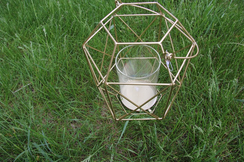Gold Geometric Glassless Lantern/hanging lantern/party Etsy