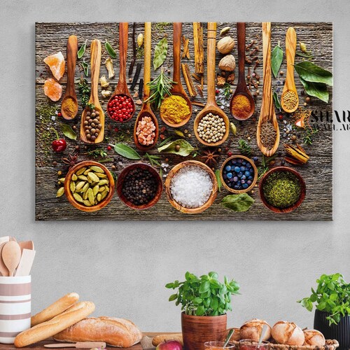 Spices Wall Art Health Food Canvas Restaurant Decor Kitchen Etsy