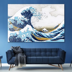 Katsushika Hokusai The Great Wave Of Kanagawa, The Great Wave Canvas, Great Wave off Kanagawa Painting, Kanagawa Classic, Great Wave Print
