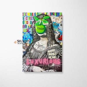 BANKSY WALL ART Banksy Mona Lisa Pop Art Graffiti Street Art Large Pop Art Canvas Graffiti Wall Art Pop Art Wall Art Mona Lisa Wall Art
