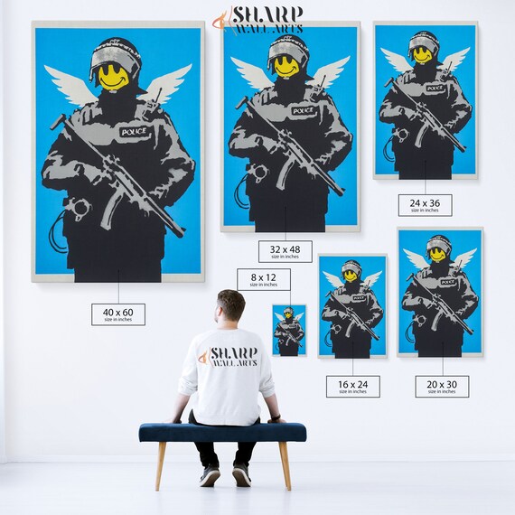 Banksy Flying Copper, Banksy Smiley Cop, Banksy Happy Copper Banksy Flying Copper, Banksy Smiley Cop, Banksy Happy Copper