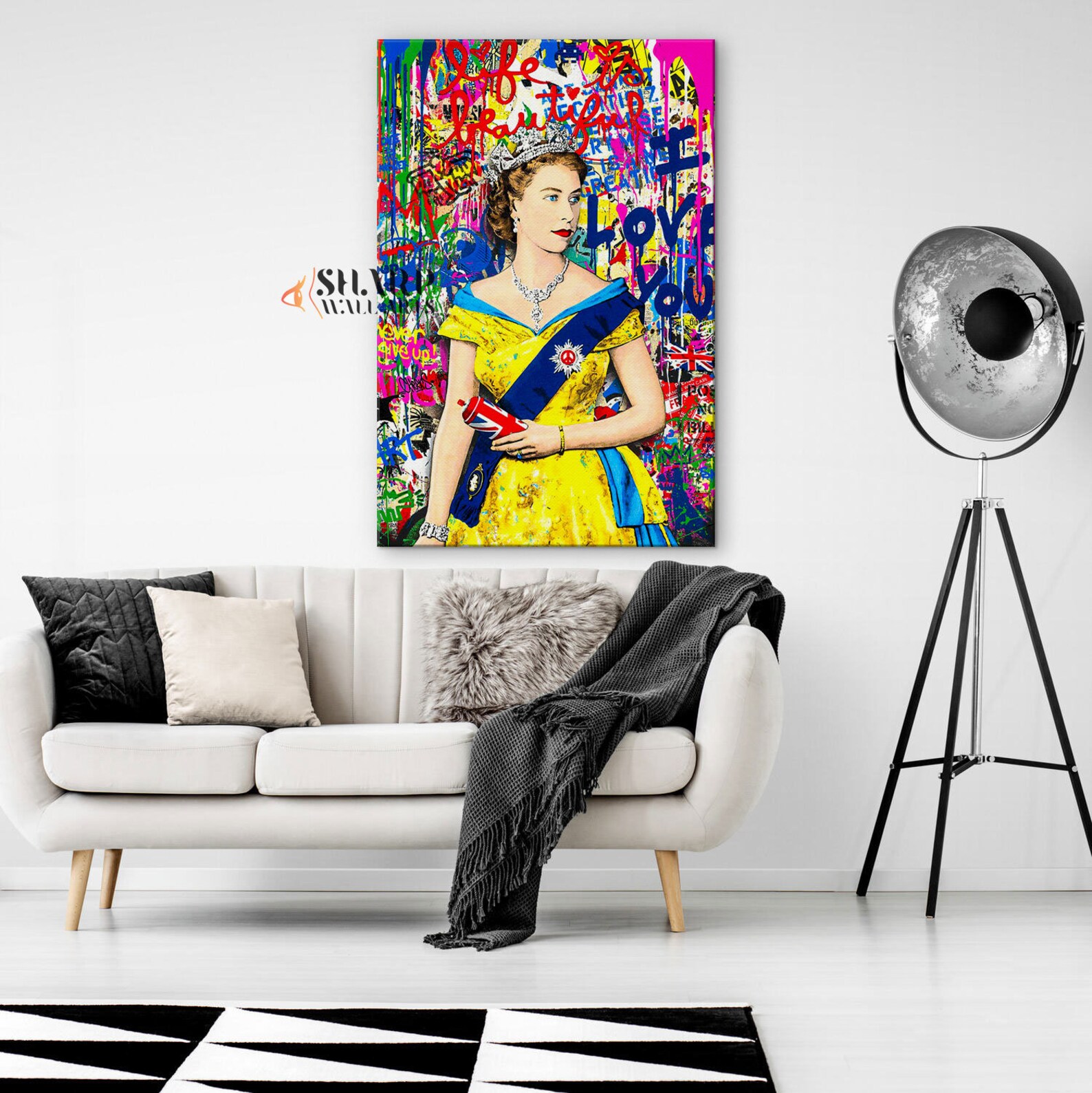 BANKSY STREET ART Canvas Print Banksy Queen Elizabeth Wall - Etsy