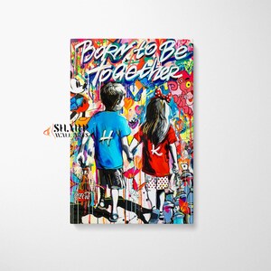 BANKSY WALL ART Banksy Love Artwork Graffiti Wall Art Street Art Canvas Romantic Couple Art Print Long Distance Relationship Gift Boyfriend