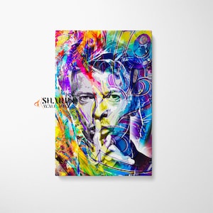 DAVID BOWIE ART Abstract Portrait Pop Art Wall Art Graffiti Art Canvas Street Art Print Rock n Roll Wall Art Musician David Bowie Pop Art