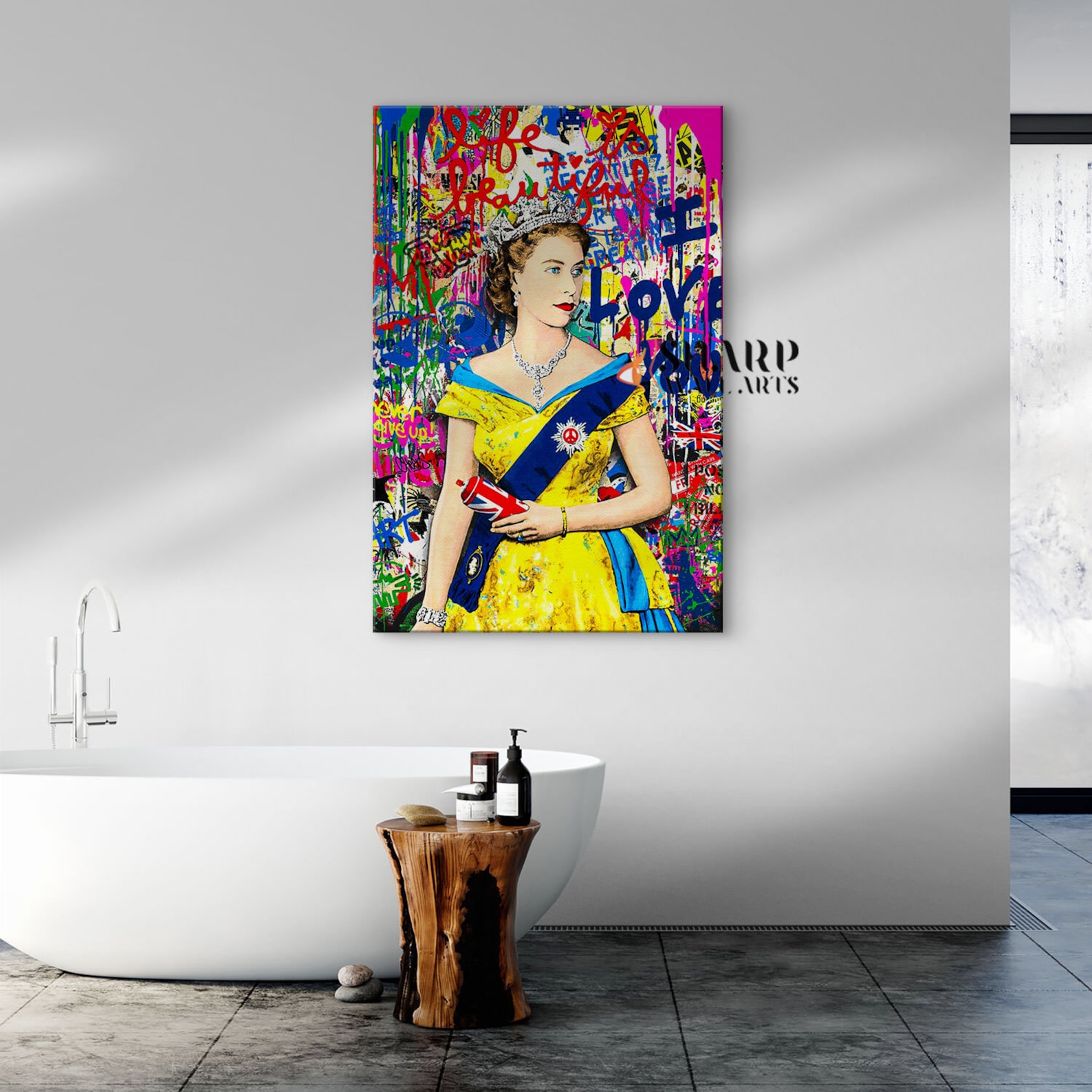 BANKSY STREET ART Canvas Print Banksy Queen Elizabeth Wall - Etsy