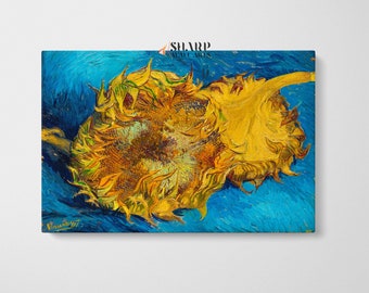 Van Gogh Sunflowers Art Print Canvas, Vincent Van Gogh Artwork, Famous Painting Print, Sunflower Wall Art, Home Decor Wall Art Ready To Hang
