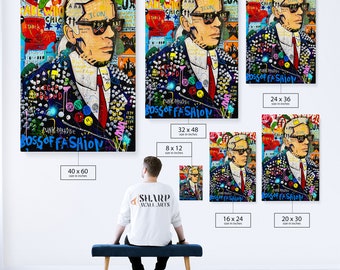 KARL LAGERFELD ART Graffiti Wall Art Fashion Icons Artwork
