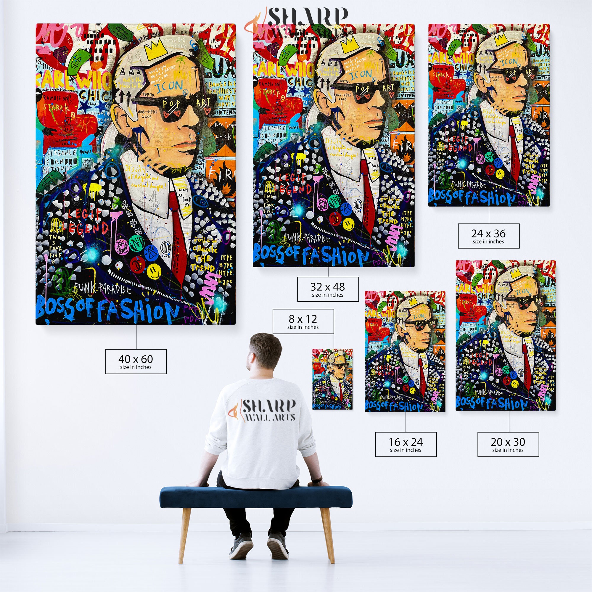 Jackie Cheffins KARL LAGERFELD アートポスター Dr8love Pop Art, Original Painting, Limited Editions signed