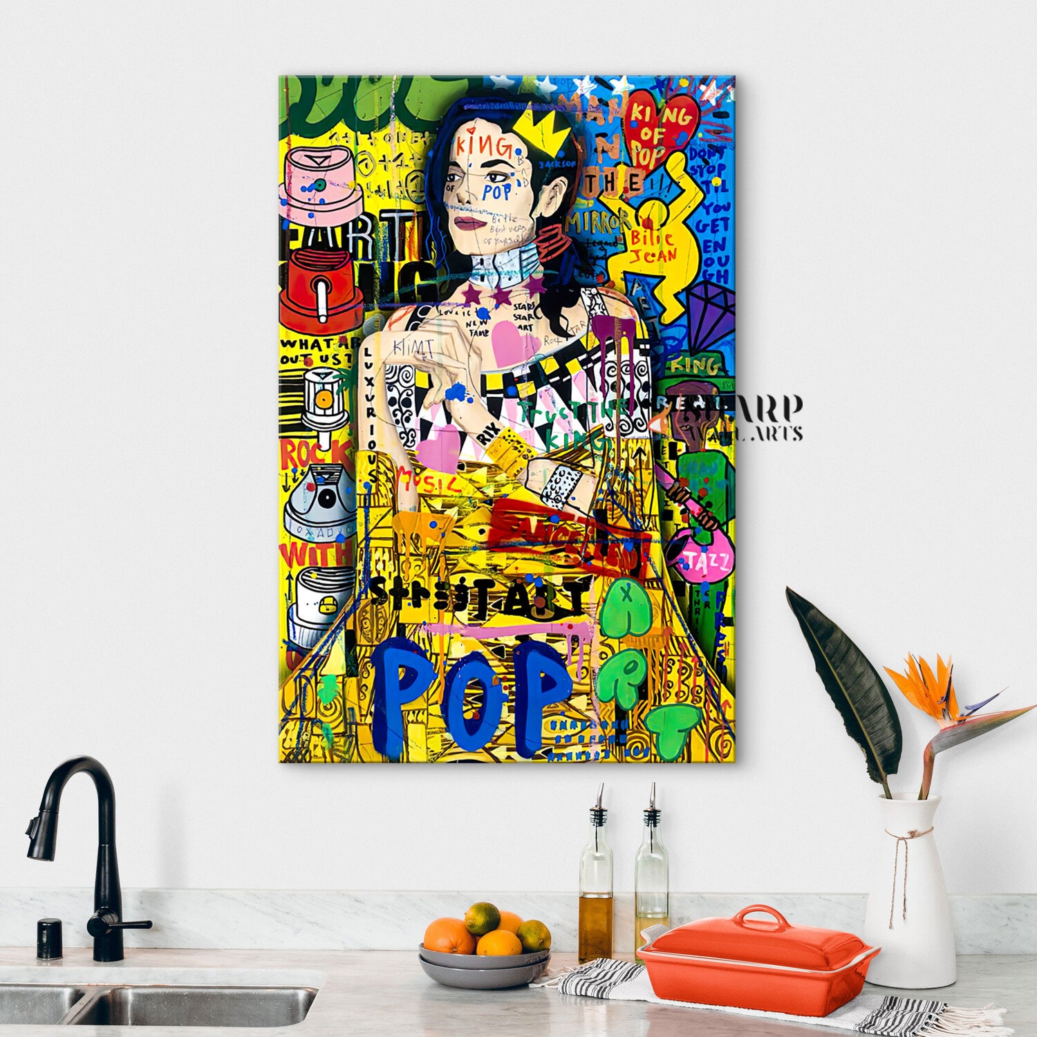POP ART CANVAS Michael Jackson King of Pop Culture Wall Art Banksy