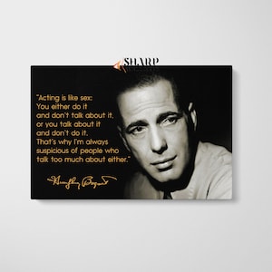 HUMPHREY BOGART CANVAS Wall Art Print, citaat van Humphrey Bogart, vintage Art Print, iconische muurkunst, kunst aan de muur beroemdheid, man Cave Art