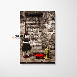 BANKSY WALL ART Banksy Canvas Banksy Print Modern Pop Art Wall Art Graffiti Wall Art Street Art Canvas Graffiti Art Print Large Pop Art