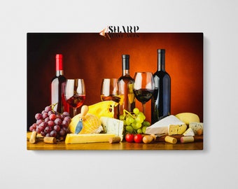 KITCHEN WALL ART Decor Dining Room Wall Art, Wine Lover Gift, Bar Wall Art, Bar Cart Decor, Food Art Print, Restaurant Wall Art, Wine Art
