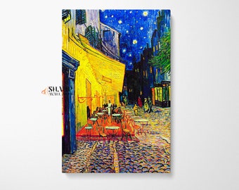 Vincent van Gogh Cafe Terrace At Night Wall Art Canvas Print, Famous People Art, Van Gogh Artwork, Home Decor Wall Art Ready To Hang