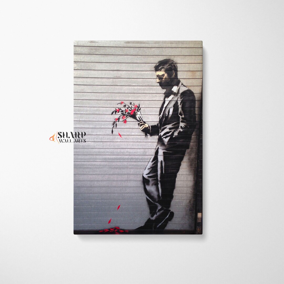 Banksy Canvas Wall Art Print Waiting in Vain at the Door of the