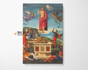 JESUS PAINTING PRINT He Is Risen Christian Wall Art Religious Room Decor Catholic Wall Art Scripture Wall Art Large Biblical Art Religious