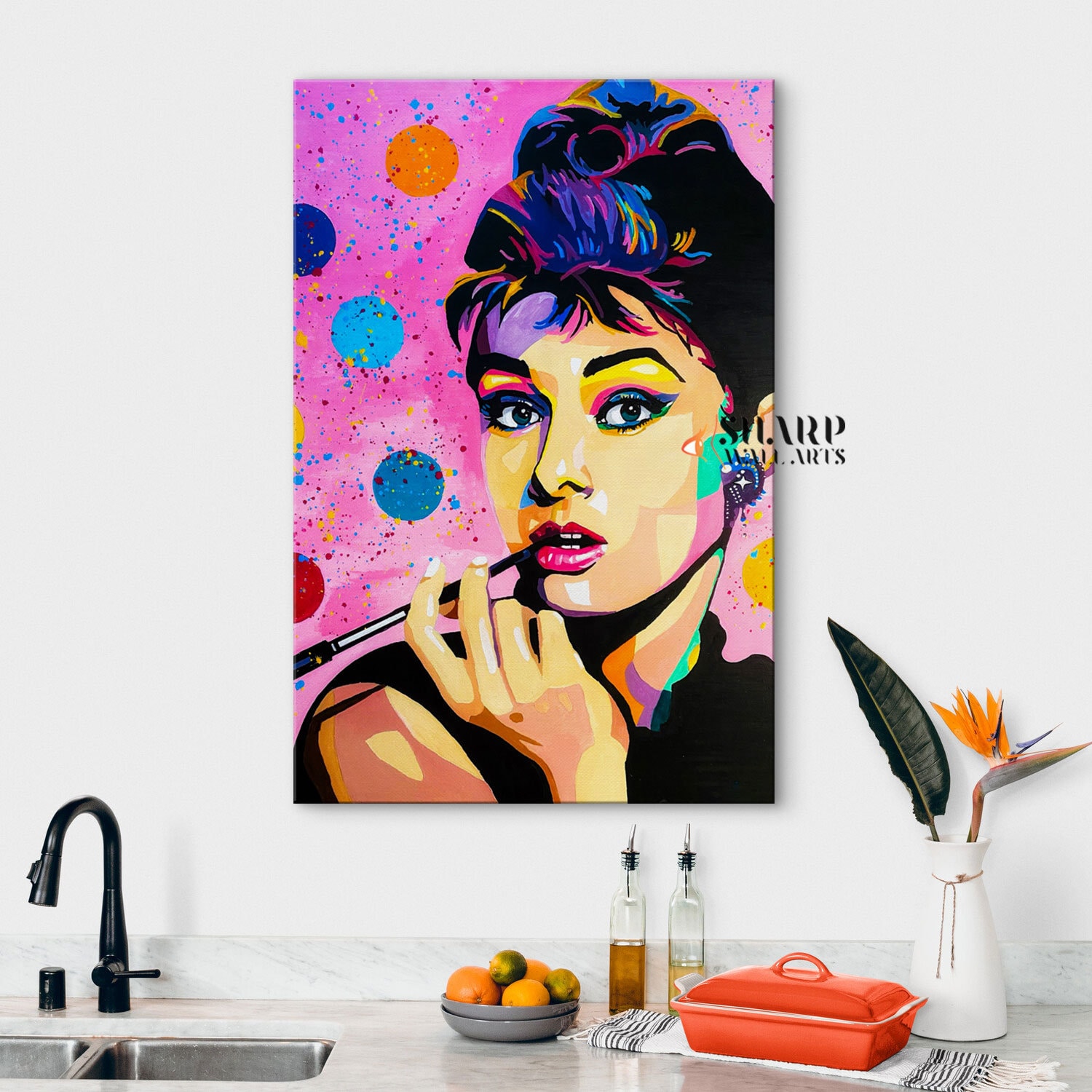 AUDREY HEPBURN Pop ART Audrey Hepburn Painting Fashion Wall Art