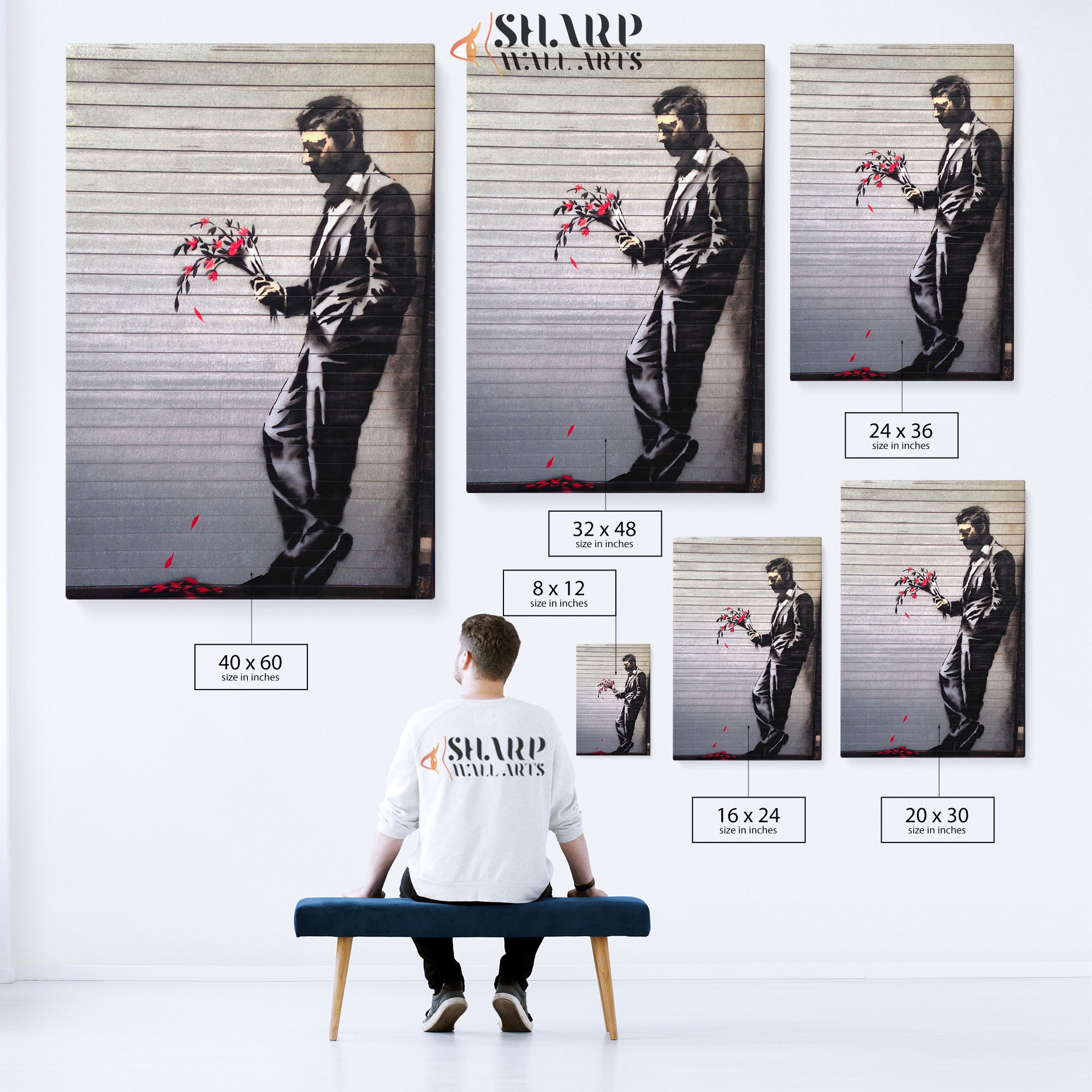 BANKSY GRFFITI WAITING IN VAIN CANVAS PRINT PICTURE STREET WALL ART 