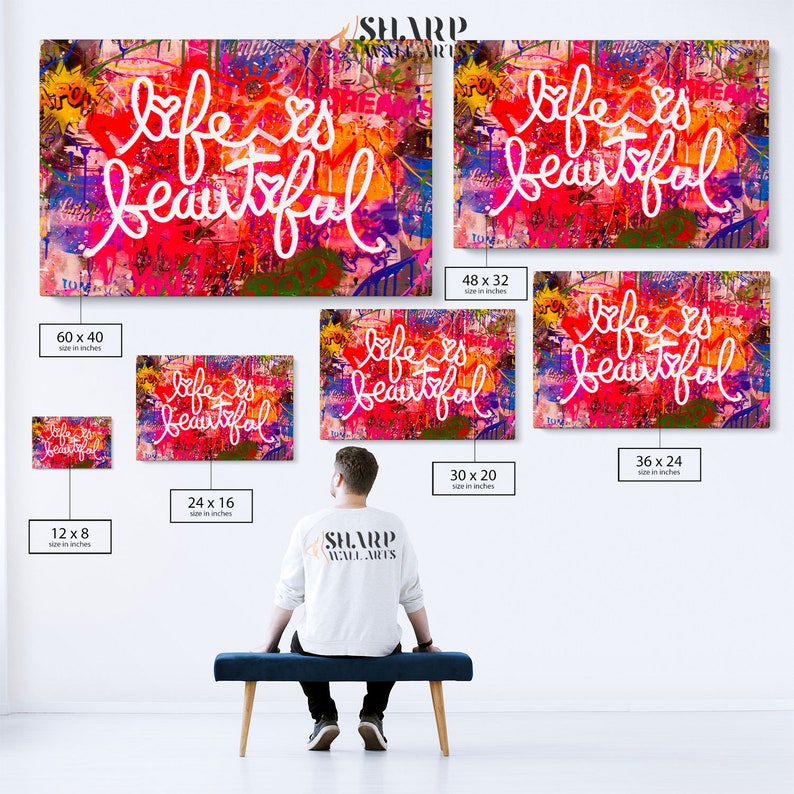 BANKSY WALL ART Banksy Canvas Banksy Life is Beautiful Pop Etsy