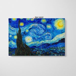 VINCENT VAN GOGH Art Print Canvas Starry Night Artwork, Vintage Wall Art, Famous Painting Print, Vincent Van Gogh Poster Starry Night Decor