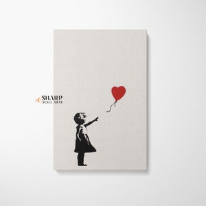 CHICA DE BANKSY CON GLOBO Arte mural de Banksy Arte en lienzo de Banksy Arte callejero de Banksy Lienzo de chica con globos de Banksy Chica de Banksy Sigue tu corazón