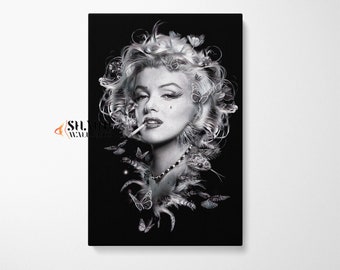 MARILYN MONROE Wall ART Marilyn Monroe Painting Hollywood Wall Art Iconic Prints Girly Wall Art Fashion Art Print 60s Wall Art Glam Wall Art