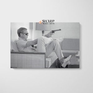 STEVE MCQUEEN CANVAS Wall Art Print, Iconic Wall Art, Famous People Art, Man Cave Decor, Retro Home Decor, Anniversary Gift For Husband