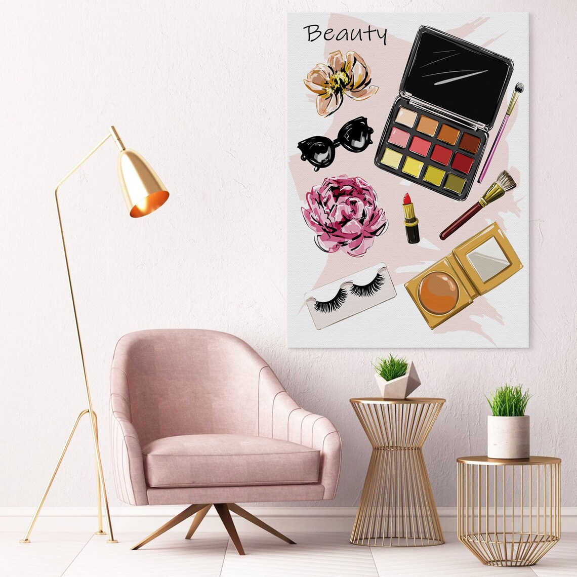 Fashion Makeup Canvas Wall Art Makeup Artist Gift Makeup Etsy