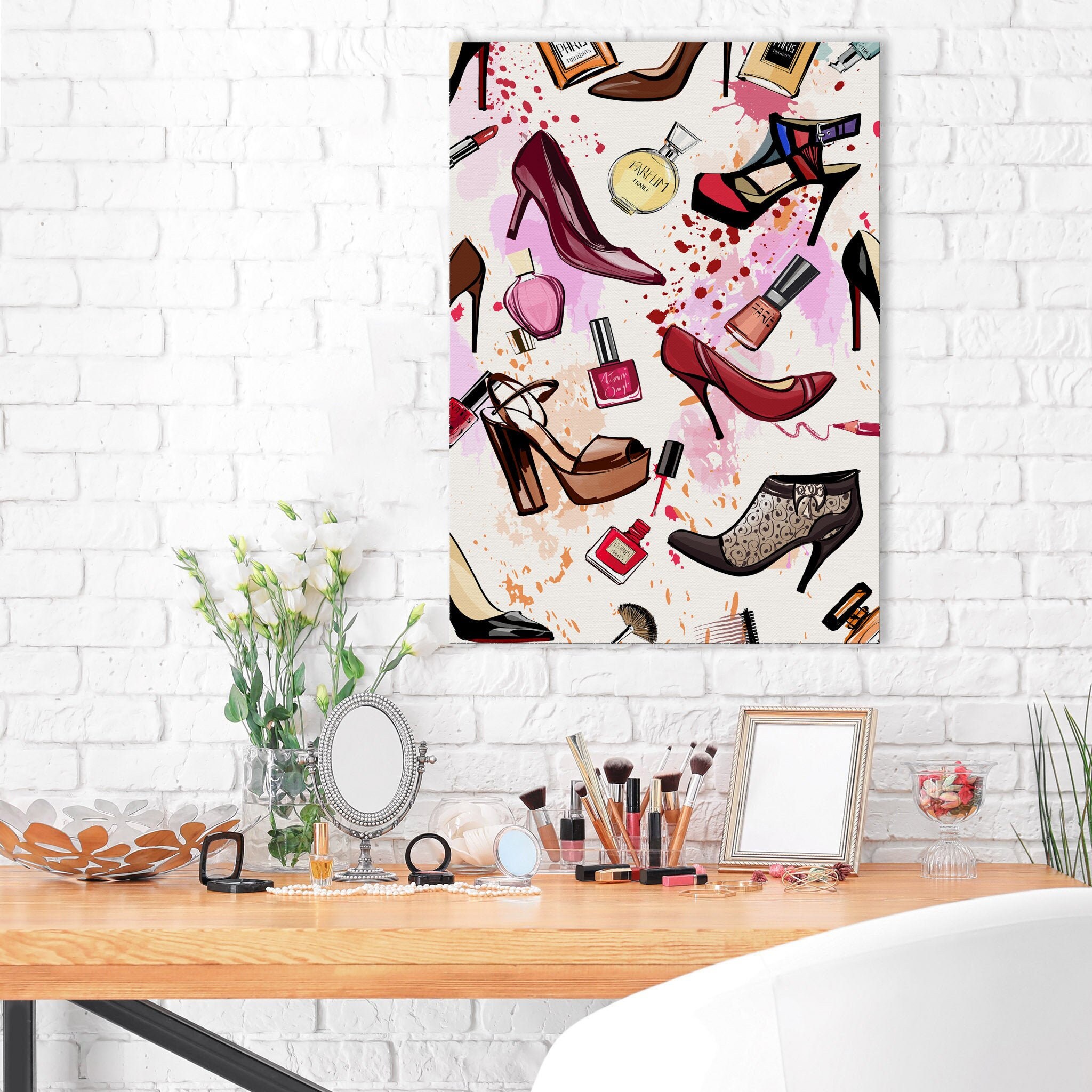 Fashion Canvas Fashion Wall Art Shoe Art Shoes Wall Art Etsy
