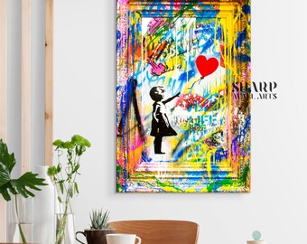 BANKSY BALLOON GIRL Wall Art Canvas Print Banksy There is
